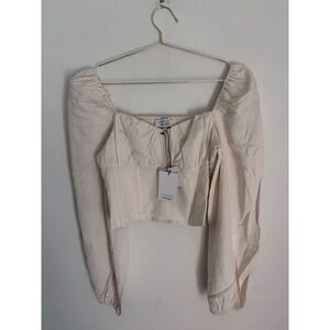&OTHER STORIES Heart Shaped Minimalist Cropped Blouse Size 10 NWT